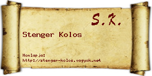 Stenger Kolos névjegykártya